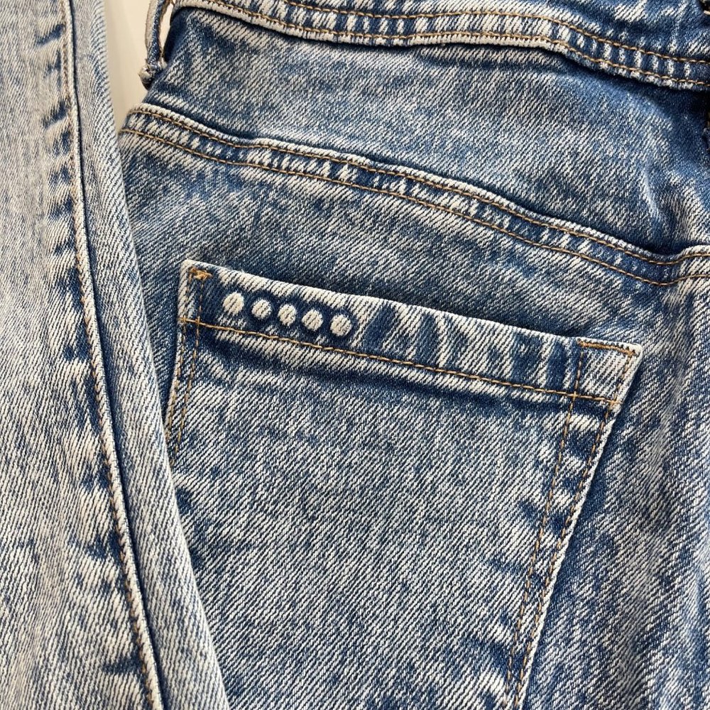BLANKNYC Blue Stonewashed Distressed Denim Overalls Size 24 NWOT - Picture 5 of 14